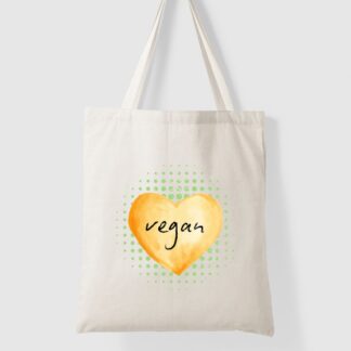 Vegan Yellow Heart Tote